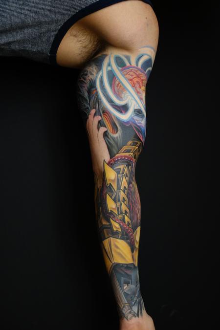 Tattoos - Custom made sleeve in progress - 85792