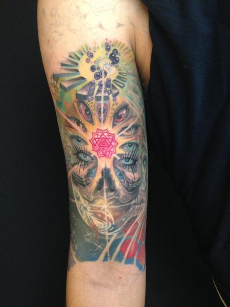 Tattoos - psychedelic sleeve in progress - 86220