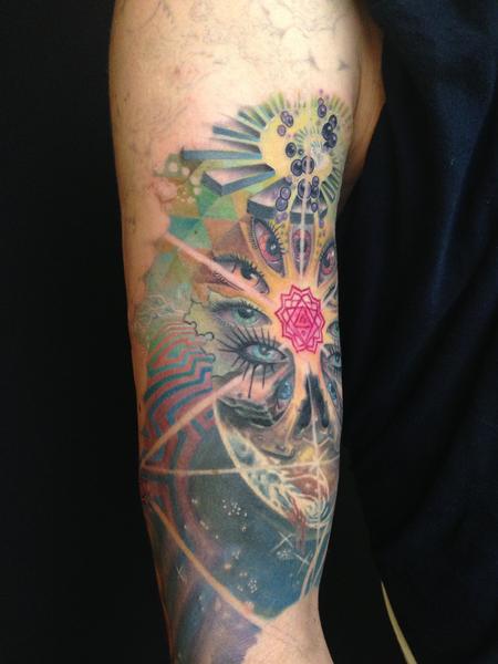 Tattoos - psychedelic sleeve in progress - 86219