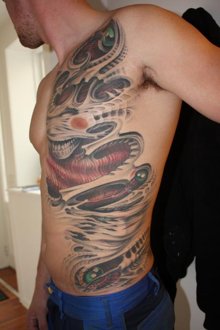 Tattoos - Evil bio-organic ribs, flesh  - 64235