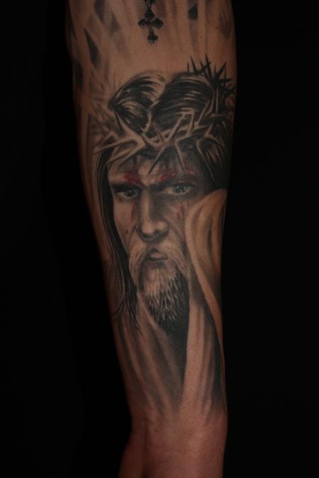 Tattoos - Religious arm in progress - 64954