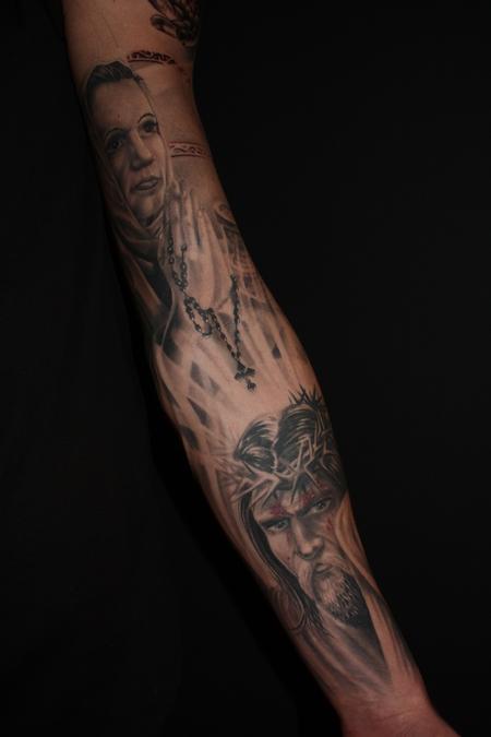 Tattoos - Religious arm in progress - 64955