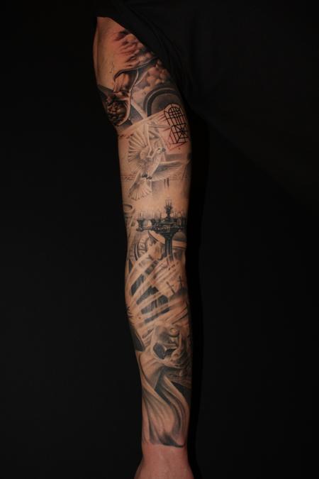 Tattoos - Religious arm in progress - 64952
