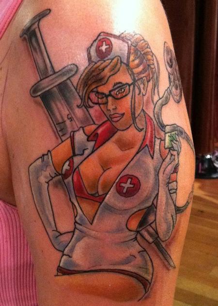 Tattoos - Pinup Nurse Tattoo - 62214