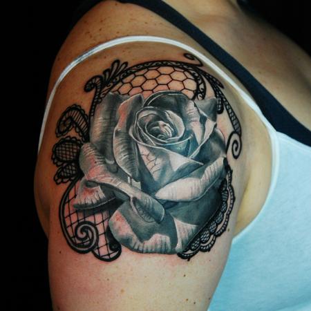 Tattoos - Rose and lace  - 115500