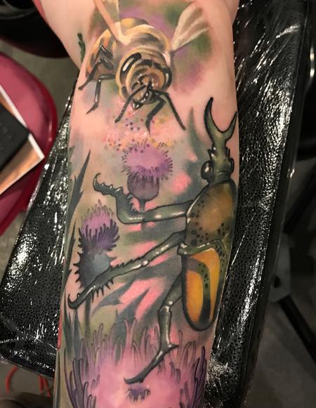 Tattoos - Damon Conklin Beetle and Bee - 131206