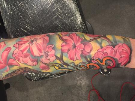Tattoos - Damon Conklin Pink Blossoms - 131209