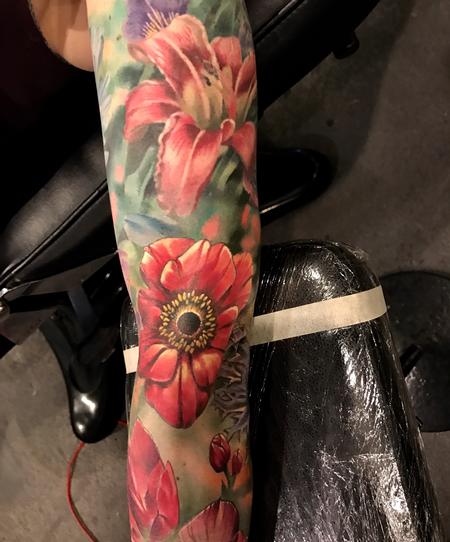 Tattoos - Damon Conklin Floral Sleeve - 131221