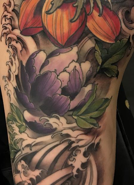Tattoos - Damon Conklin  Floral Waves - 131223