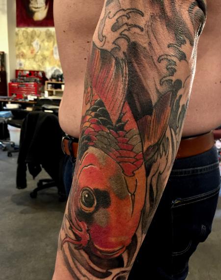Tattoos - Damon Conklin Koi In Waves - 131230