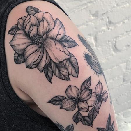 Tattoos - Blooming magnolia and dogwood flowers Tattoo - 140970