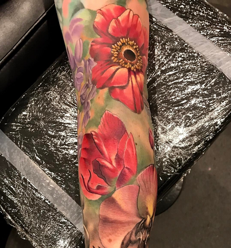Tattoos - Color Flowers Tattoo - 140911