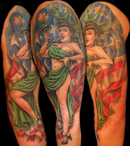 Tattoos - betty page pinup half sleeve - 64536