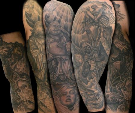 Tattoos - religion sleeve - 64528