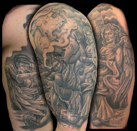Tattoos - atlas with angels - 64533