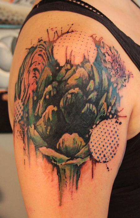 Tattoos - Abstract Artichoke Cover-up Tattoo - 63721