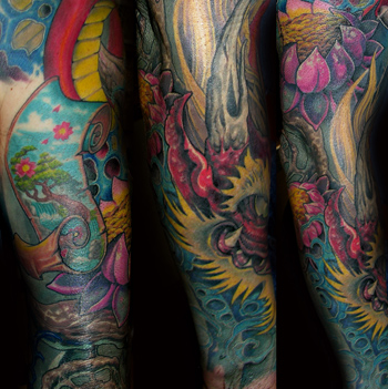Tattoos - red dragon sleeve details - 27772