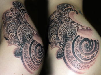 Tattoos - Art deco hip piece - 30786