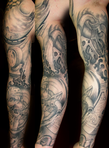 Tattoos - gasoline sleeve - 27770