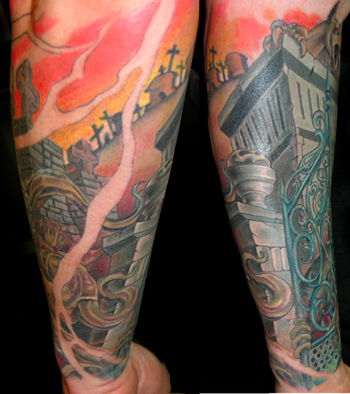 Tattoos - Cemetery sleeve side - 19050