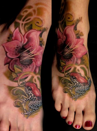 Tattoos - Frog and  lily - 45082