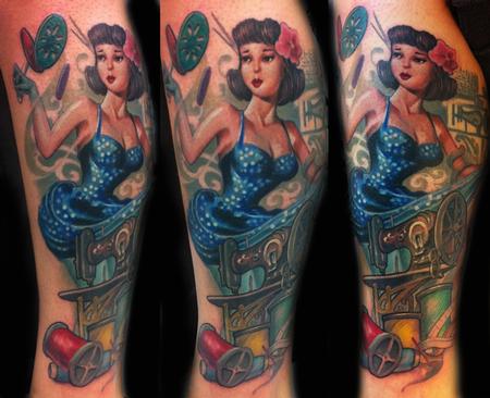 Tattoos - sawing pin up - 62321