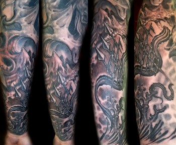 Tattoos - Trident Mithology sleeve detail - 36350