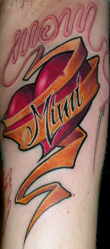 Tattoos - Heart with banner - 33223