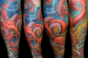 Tattoos - Octopus sleeve in progress - 23730
