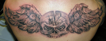 Tattoos - skull n' wings - 15638