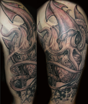 Tattoos -  the whale and the giant squid - 30784