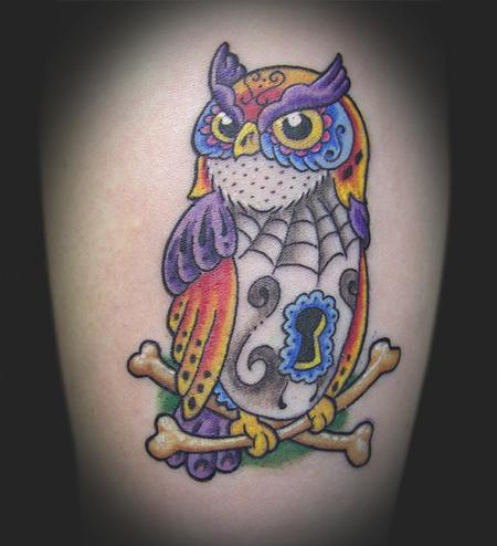 Tattoos - Day of the Dead inspired Owl - 61044