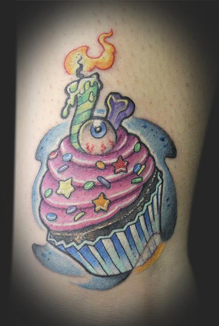 Tattoos - Eyeball Cupcake - 61039