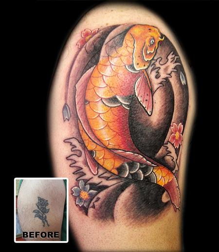 Tattoos - Gold Koi Cover Up - 60380