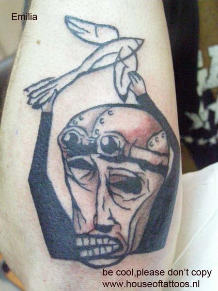 Tattoos - Black and Grey Bird Tattoo - 60480