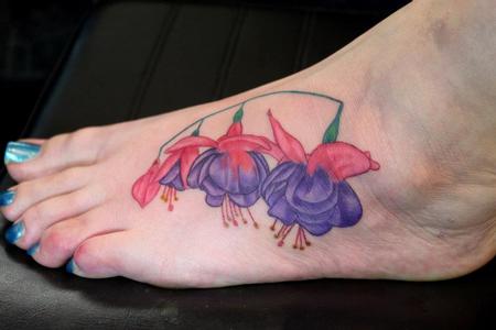 Tattoos - Custom Flower Foot Tattoo - 60519