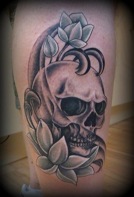 Tattoos - Lotus and skull - 64013