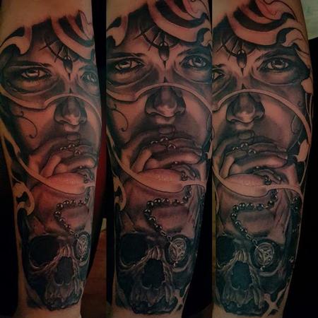 Tattoos - Black and Gray Portrait Tattoo - 121698