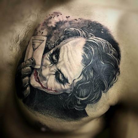 Tattoos - Low Color Joker Portrait Tattoo - 115617