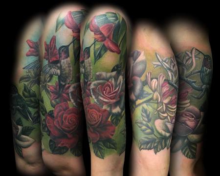 Tattoos - Hummingbirds and Floral - 119115