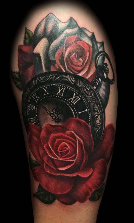 Tattoos - Pocketwatch and Roses - 119117