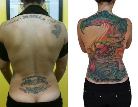 Tattoos - Illustrative Nature Back Piece Tattoo - 64907