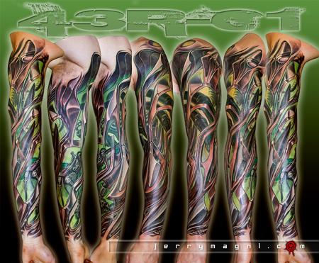 Tattoos - 43R-01 - Biomech sleeve - 137971