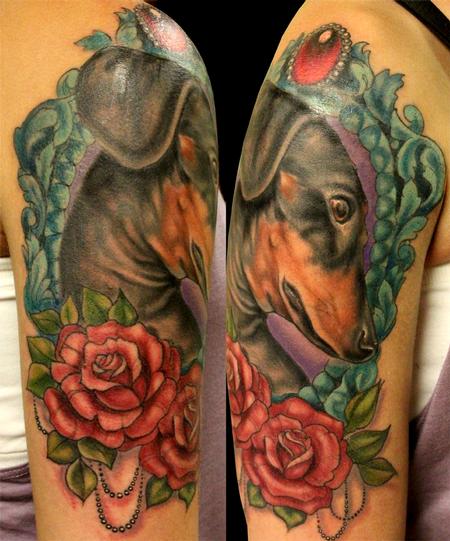 Tattoos - Daschund tattoo - 92143 Rocko Tattoos