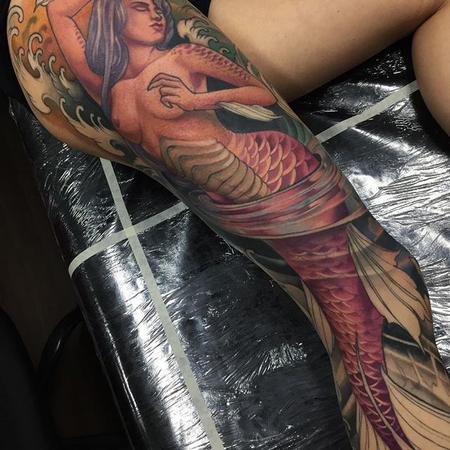 Tattoos - Neotraditional mermaid - 133093