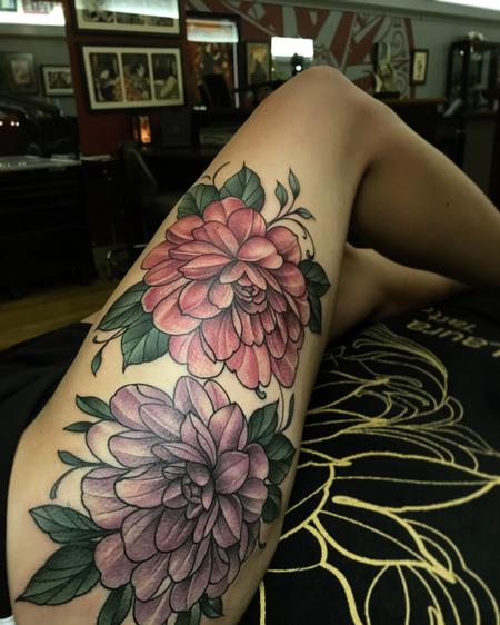 Tattoos - Floral thigh  - 126840