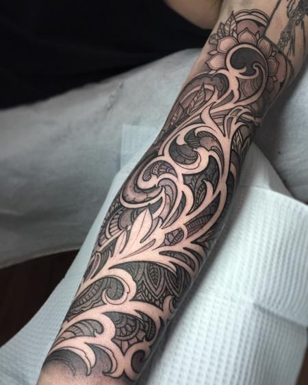 Tattoos - Filigree sleeve with henna inspired designs - 117728