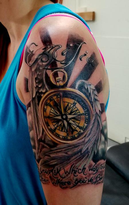 Tattoos - Compass & wings - 120233