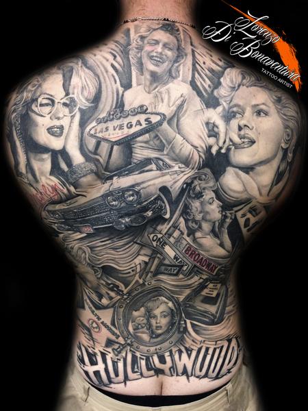 Tattoos - marilyn monroe back piece - 109000