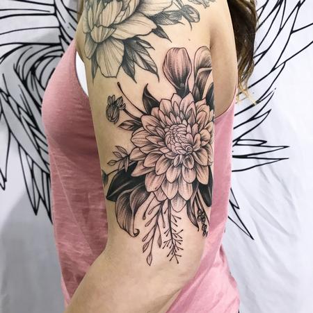 Tattoos - FLORAL ON ARM. INSTAGRAM @MICHAELBALESART - 134136